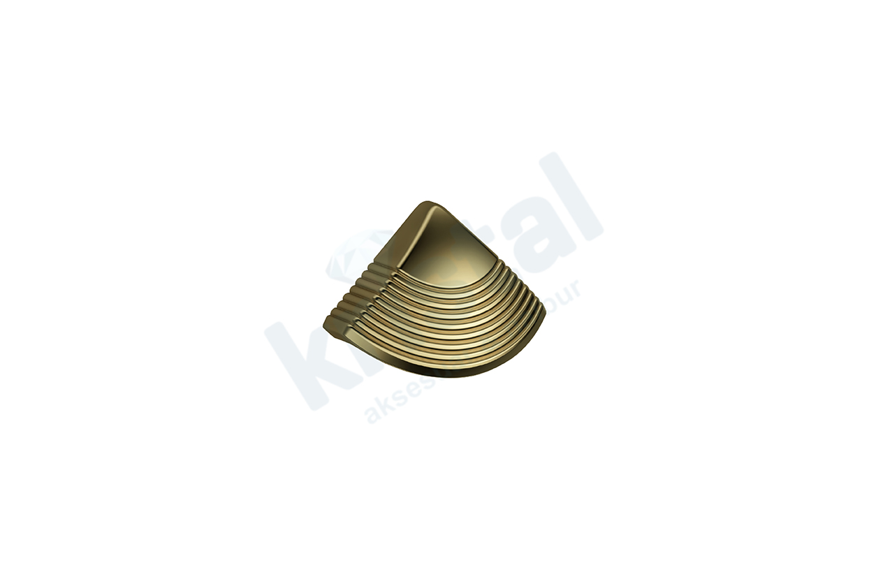 30822 EMAKS SHELL ÇİZGİLİ DÜĞME PARLAK AKTIN