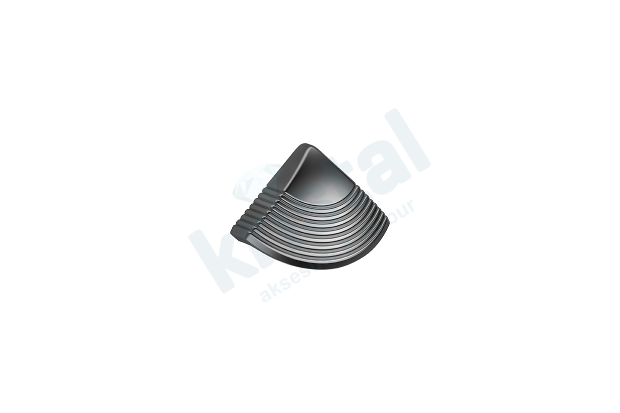 30823 EMAKS SHELL ÇİZGİLİ DÜĞME KROM