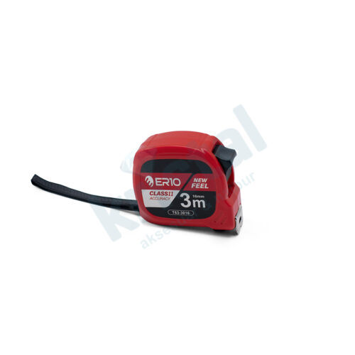 METRE ŞERİT ER10 ÇİFT FRENLİ KIRMIZI 3m*16mm CM07169