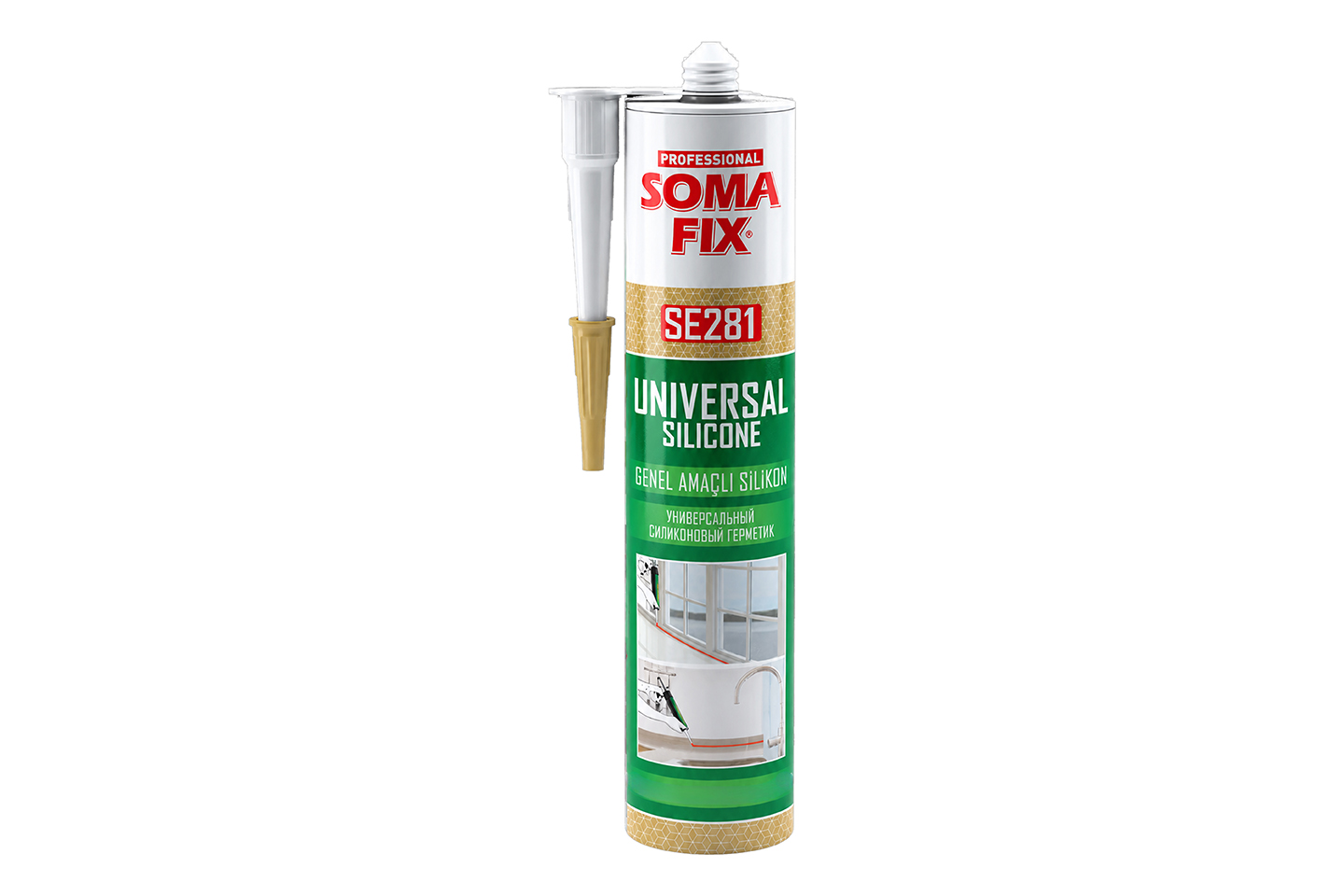26917 SOMAFİX S280 AYNA SİLİKONU ŞEFFAF 280 ML. 330 GR. 24 LÜ
